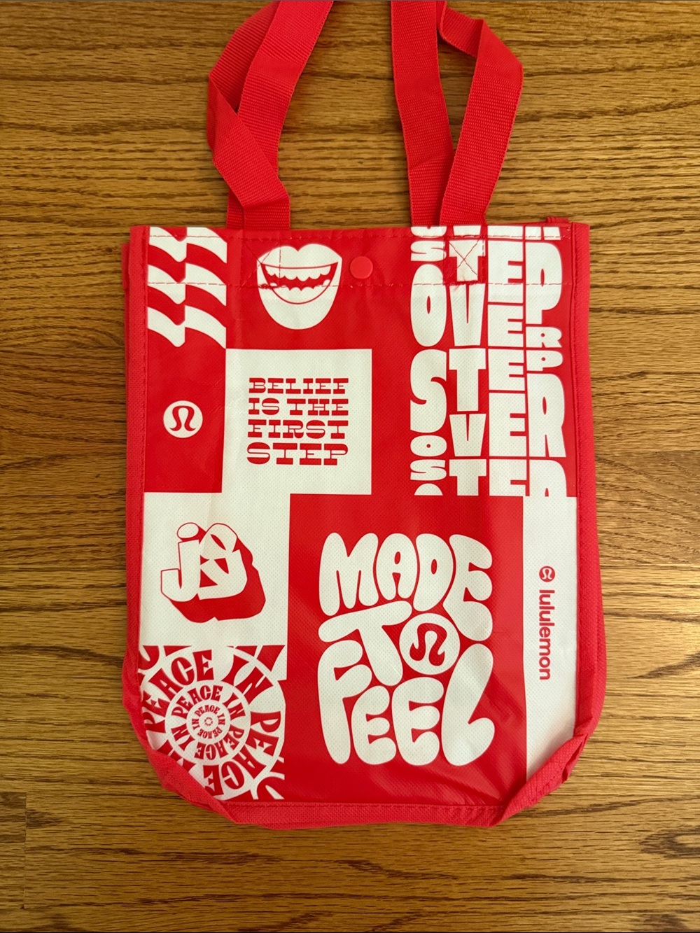 lululemon Red Made To Feel Graphic Tote Bag